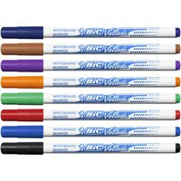 Assorted Colours Plastic Wallet of 4 BIC Velleda 1741 Whiteboard Pens 