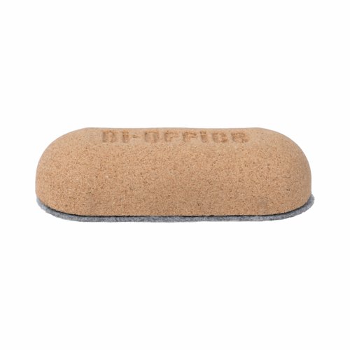 73067BS | The Bi-Office Earth eraser is an essential part of your presenting kit, it can save you a lot of hassle when you're cleaning your drywipe magnetic whiteboard. Versatile and transversal, this eraser is made of recycled materials.Lightweight and made from natural cork, this drywipe whiteboard eraser is easy to hold by both children and adults. Make the board gleaming and ready to go in just a few minutes. Clean any large or small dry-erase whiteboard in the office, classroom, or at home. This eraser wipes the ink away easily and doesn't leave any smears, even if the ink has been on the board for several days. No need for sprays or cleaners. Just stick it to magnetic whiteboards, fridges, combination notice boards, and weekly planning boards, for quick access and easy storage. You won't have to waste time looking for it.