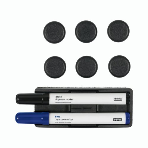 Bi-Office Onix Magnetic Kit (Magn. Eraser + 2 Drywipe Markers + 6 Magnets 30mm)