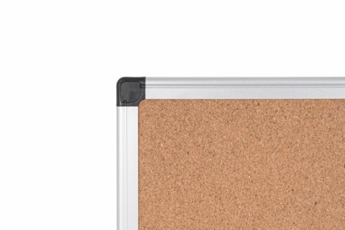 Easily pin posters, notices and information for display on this Bi-Office Noticeboard. The top quality natural cork surface accepts pins for affixing documents and is self-healing to hide unsightly holes. The solid aluminium frame provides rigidity and a sleek look suitable for any office. It includes a wall fixing kit with corner caps that conceal the fittings for a quality finish. Notice what’s important with our display boards.