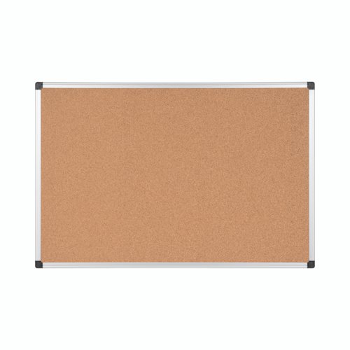 Bi-Office Maya Cork Notice Board; 120x90cm; Cork Surface; Aluminium Frame