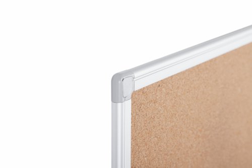 43863BS | This Silver C2C certified professional and ecological cork notice board is the perfect natural solution for posting messages at the office. The cork surface is self-healing and can be used with any type of pushpins.