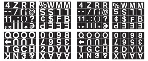 Bi-Office Magnetic Letters Numbers and Symbols 19mm White on Black CAR0802