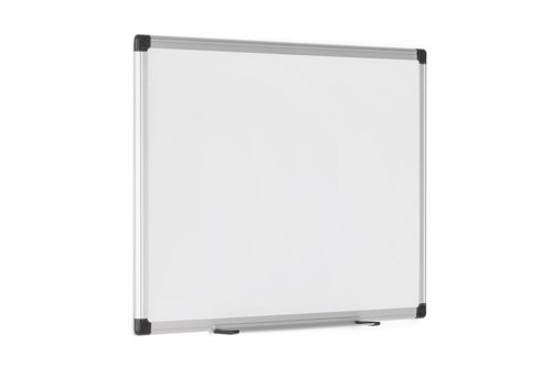 44080BS | Bi-Office Maya ceramic Whiteboard is an user friendly board that brings life into your meetings, lessons, conferences and training sessions. This medium sized whiteboard is perfect for daily use in every room for constant changes in information and team meetings. Its magnetic ceramic surface can withstand the most demanding uses and is perfect to write, erase and re-write information as well as to post notes with magnets.
