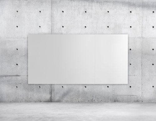 55805BS | This modern lacquered steel magnetic whiteboard is the perfect way to create a unique and stylish display wall in any space. The frameless design allows you to create a wall of your desired size and layout, with the magnetic panels fitting together seamlessly for a clean look. The board has a crisp white finish, ensuring that your display is always looking perfect and professional. With this board, you can create a custom display wall that is sure to impress.The frameless magnetic whiteboard, when attached to your wall, looks just like a tile. It can be placed either horizontally or vertically, whichever position suits you best.