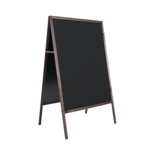Bi-Office Transitional A-Frame Chalkboard - 450 x 600 mm - Non-Magnetic Surface, Wood Frame