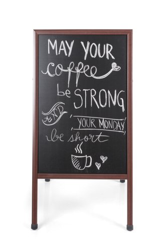 Bi-Office Chalk A-Board Blackboard A1 Cherry Frame DKT30404052