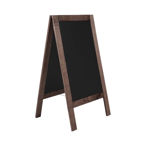 Bi-Office Rustic A-Frame Quadpod Chalkboard - 594 x 1040 mm - Non-Magnetic Surface, Wood Frame