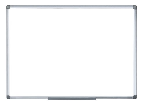 Bi-Office Slim Display System Whiteboard, 600 x 900 mm - Double-Sided Lacquered Steel Surface, Aluminium Frame