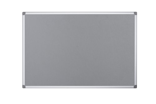 Bi-Office Slim Display System; 120x90cm; Double-Sided Modular Board; Grey Felt Surface; Aluminium Frame