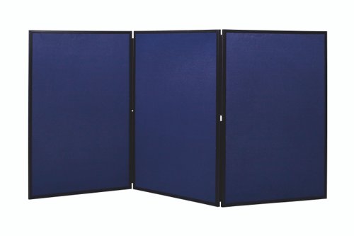 Bi-Office Showboard Exhibition System 3 Panel Blue/Grey - DSP330513