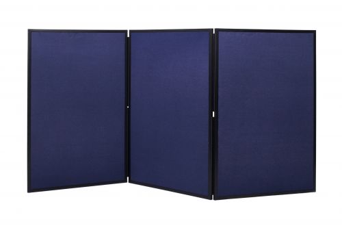 Bi-Office Showboard Exhibition System 3 Panel Blue/Grey
