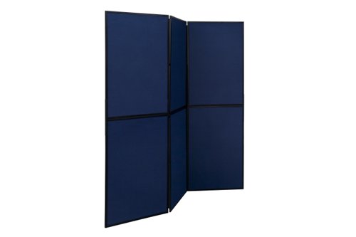 44150BS | This Bi-Office Showboard Exhibition System, lightweight, folding and with easy assembly system, is an excellent system for displaying information, such as posters, documents, photos, and many more, at any exhibition centre, shops, training centres, and the like, with either Velcro or push pins. The panels are with plastic frame to ensure the lightweightness of the product while ensuring the assembly functionality. This Exhibition is available in a table top (3 panels), table top with header, and full height (6, 7, 8 or 10) panels.
