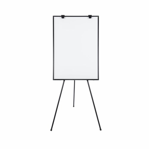 Bi-Office Maya Light Flipchart Tripod Easel; Lacquered Steel Magnetic Dry Wipe Surface; Black Aluminium Frame; 70x100cm (Euro Size)