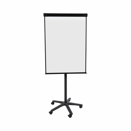 Bi-Office Classic Mobile Magnetic Flipchart Easel; Dry-Wipe Lacquered Steel Surface; Black Aluminium Frame; 700x1000mm