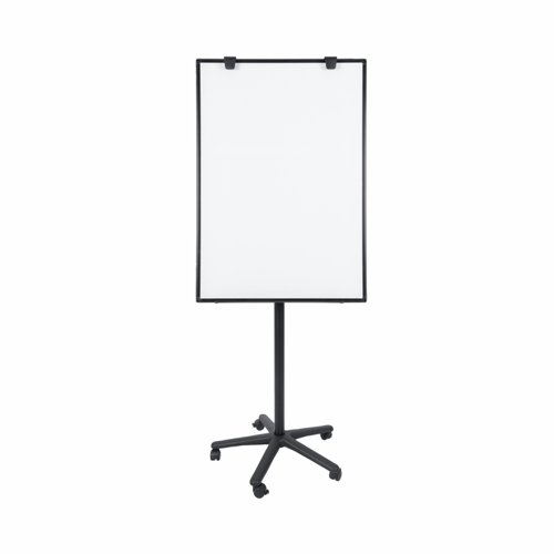 Bi-Office Maya Light Flipchart Mobile Easel; Lacquered Steel Magnetic Dry Wipe Surface; Black Aluminium Frame; 70x100cm (Euro Size)