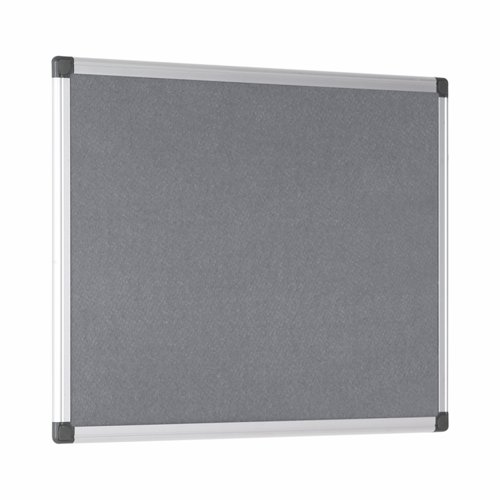 Bi-Office Maya Grey Felt Noticeboard Aluminium Frame 600x450mm - FA0242170 Bi-Silque