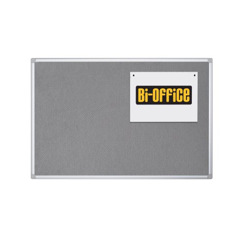 Bi-Office Maya Grey Felt Noticeboard Aluminium Frame 600x450mm - FA0242170