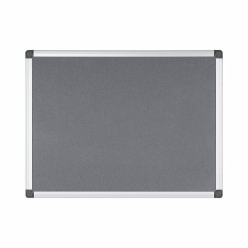 Bi-Office Maya Grey Felt Noticeboard Aluminium Frame 600x450mm - FA0242170