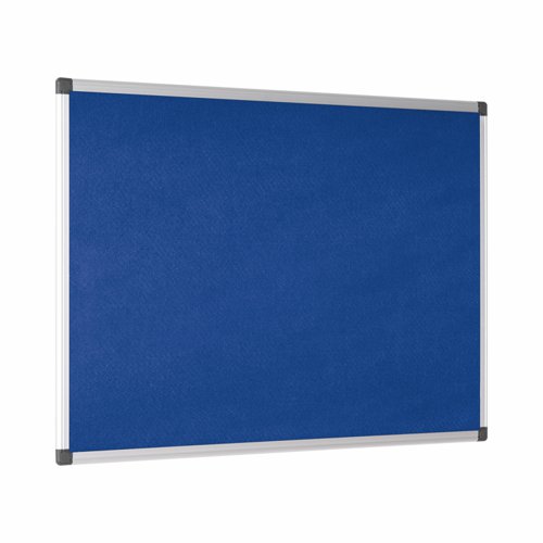 Bi-Office Maya Blue Felt Noticeboard Aluminium Frame 600x450mm - FA0243170 Pin Boards 45263BS