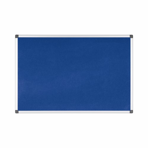 Bi-Office Maya Blue Felt Noticeboard Aluminium Frame 600x450mm - FA0243170