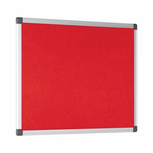 Bi-Office Maya Red Felt Noticeboard Aluminium Frame 600x450mm - FA0246170 Bi-Silque