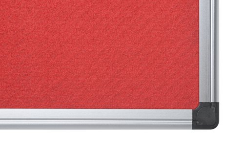 Bi-Office Maya Red Felt Noticeboard Aluminium Frame 600x450mm - FA0246170