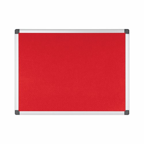 Bi-Office Maya Red Felt Noticeboard Aluminium Frame 600x450mm - FA0246170