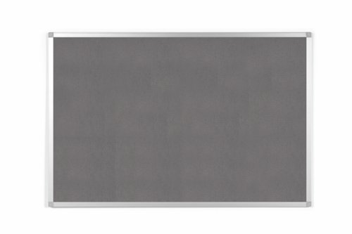 Bi-Office Ayda Grey Felt Notice Board; Aluminium Frame; 90x60cm