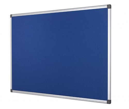 Bi-Office Aluminium Trim Felt Notice Board 900x600mm Blue FA0343170