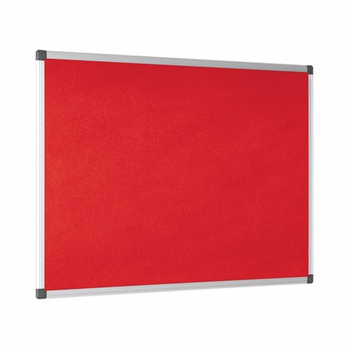 Bi-Office Maya Red Felt Noticeboard Aluminium Frame 900x600mm - FA0346170 Pin Boards 45305BS
