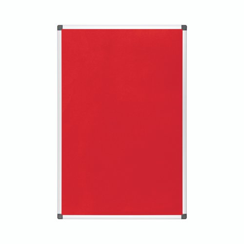 Bi-Office Maya Red Felt Noticeboard Aluminium Frame 900x600mm - FA0346170 Pin Boards 45305BS