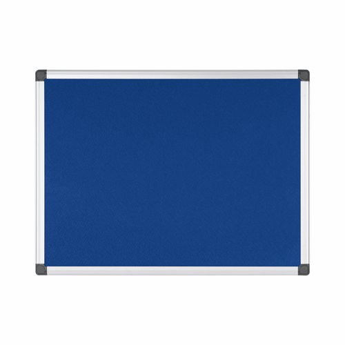 Bioffice Felt Notice Board Blue 1200x900 Aluminium Frame