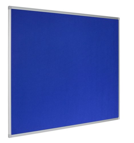 43898BS | This professional notice board has the advantage of being made from recycled materials. Its smooth blue felt surface can be used to post notes or messages with pushpins or hook and loop strips.