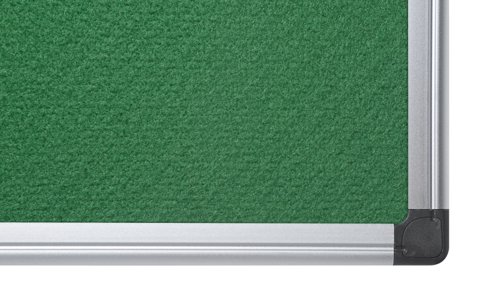 45333BS | The Bi-Office Maya Felt Notice Board with a Maya design frame is a useful and easy-to-use pin board. It’s an adaptable, durable, and efficient option. The green felt surface is smooth, pinnable and hook-and-loop-friendly. Make sure everyone is on the same page and acknowledges important information or any tasks that need to be considered. Bring a bit of life to the office with colour, and increase the usability and perception of the board. You can also separate important notices by the use of red, blue, green, and so on. The right colour will definitely create more impact. The set includes an installation kit for an easy wall mount. Use push pins/hook-and-loop to post notes or any message, as well as to improve presentations. Let creativity flow within the workplace and set an interactive way for colleagues to communicate. Horizontal or vertical wall mount with screws that go through the holes in the plastic corners. This is the simplest, sturdiest, and most robust mounting system around. As a wall-mounted board, it's a cost-effective solution that saves room space.