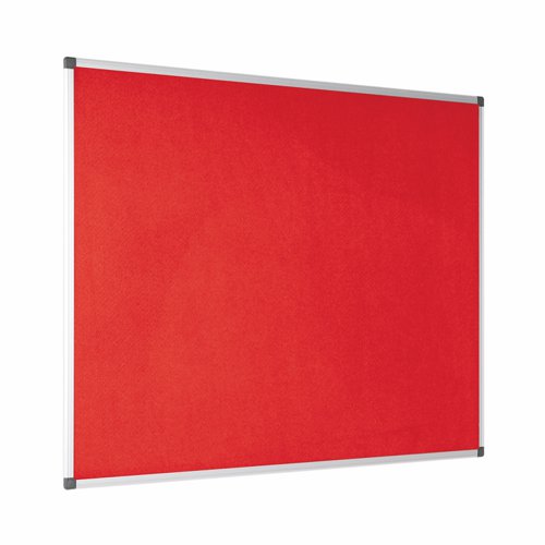 BQ35546 Bi-Office Aluminium Trim Felt Notice Board 1200x900mm Red FA0546170
