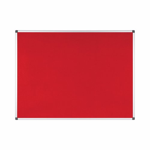 Bioffice Felt Notice Board Red 1200x900 Aluminium Frame Pin Boards NB9456