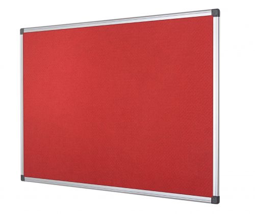 Bi-Office Aluminium Trim Felt Noticeboard 1200x900mm Red FA0546170