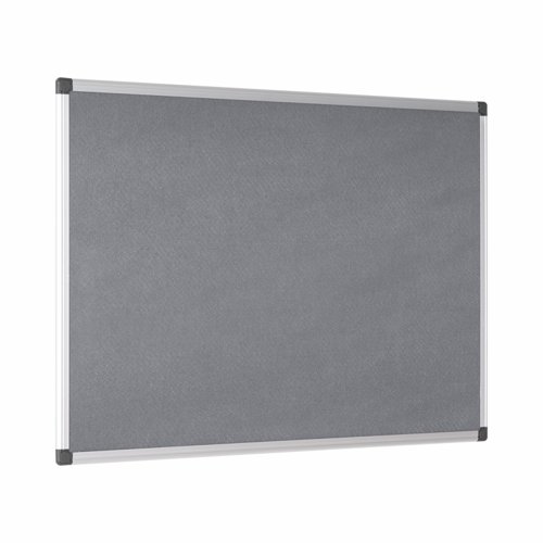45361BS | Simple and straightforward, the Bi-Office Maya Felt boards are the most versatile notice boards in the market. Sober and well-designed solution, these notice boards are extremely adaptable, durable, and efficient to meet your needs. Thanks to the smooth felt surface, attaching your notes or memos are easy with the help of a push pin or Velcro.This sturdy board is made of lightweight, yet durable aluminium with a sleek, modern look that features an anodized finish and safe rounded edges. The 4-corner fixing system is simple and allows both vertical or horizontal wallmount. It is a useful tool for displaying reminders, memos, documents, and other items. This notice board is a great way to stay organized and keep important information visible.