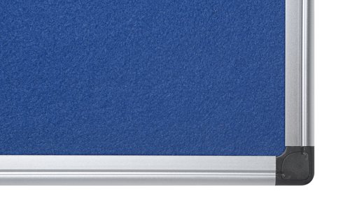 45368BS | Simple and straightforward, the Bi-Office Maya Felt boards are the most versatile notice boards in the market. Sober and well-designed solution, these notice boards are extremely adaptable, durable, and efficient to meet your needs. Thanks to the smooth felt surface, attaching your notes or memos are easy with the help of a push pin or Velcro. This sturdy board is made of lightweight, yet durable aluminium with a sleek, modern look that features an anodized finish and safe rounded edges. The 4-corner fixing system is simple and allows both vertical or horizontal wallmount. It is a useful tool for displaying reminders, memos, documents, and other items. This notice board is a great way to stay organized and keep important information visible.