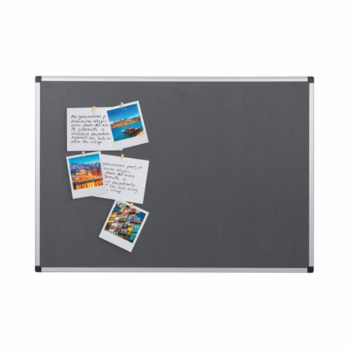 Bi-Office Maya Grey Felt Noticeboard Aluminium Frame 1800x1200mm - FA2742170
