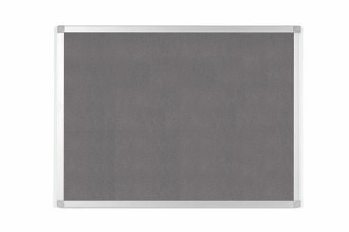 Bi-Office Ayda Grey Felt Notice Board; Aluminium Frame; 180x120cm