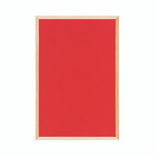 Bi-Office Double-Sided Board Cork Red Felt Pine Frame 60x40cm FB0310010