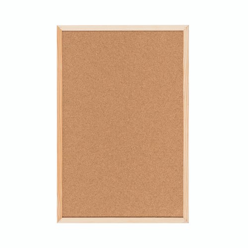 Bi-Office Double-Sided Board Cork Red Felt Pine Frame 60x40cm FB0310010