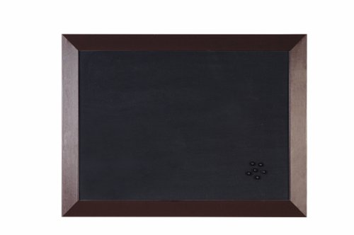 Bi-Office Kamashi Notice Board; Black Softouch Surface; MDF Frame With Brown Finish; 600x450mm
