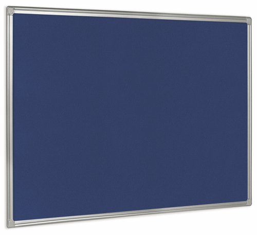 BQ04186 Bi-Office Aluminium Trim Felt Noticeboard 600x450mm Blue FB0443186