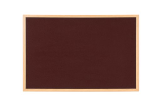 Earth Executive Felt Noticeboard 120x120cm Burgundy Oak MDF Frame FB0733239