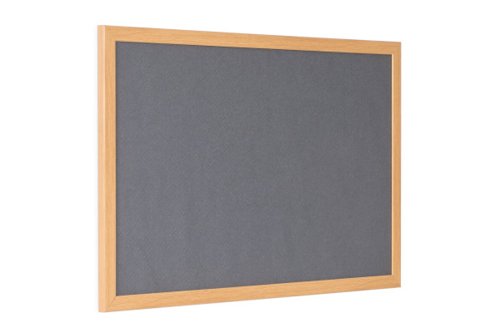 Earth Prime Felt Noticeboard 90x60cm Grey Oak MDF Frame FB0742233  BQ04227