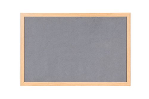 Earth Prime Grey Felt Notice Board, Oak Lined MDF Frame, 60 x 90 cm