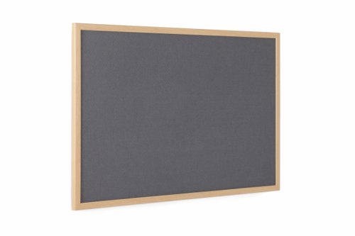 Bi-Office Earth-It Executive Grey Felt Noticeboard Oak Wood Frame 900x600mm - FB0742239 Pin Boards 43940BS